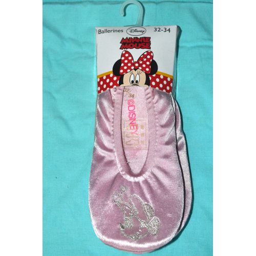 Chaussons Antidérapants Disney Princesse Fille Rose Minnie Ballerines Brillantes Pantoufles Souples Enfant 32 - 33 - 34 - Cadeau Idéal