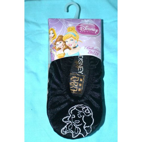 Chaussons Antidérapants Disney Princesse Blanche Neige Raiponce Fille Noir Ballerines Brillantes Pantoufles Souples Enfant 26 - 27 - 28 - Cadeau Idéal - Neuf - Envoi Très Rapide Et Soigne.