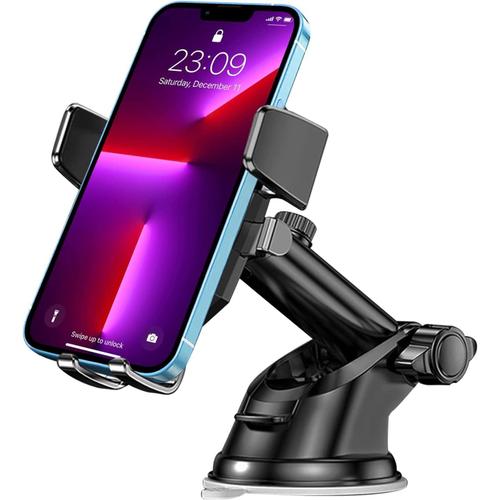 3 En 1 Support Téléphone Voiture Rotation À 360° Universel Support Portable Voiture Auto Pour Pare-Brise Compatible Avec Iphone Samsung Huawei Lg Etc.