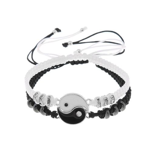 Ensemble De Bracelets Colliers Pendentif Yin Yang Argent