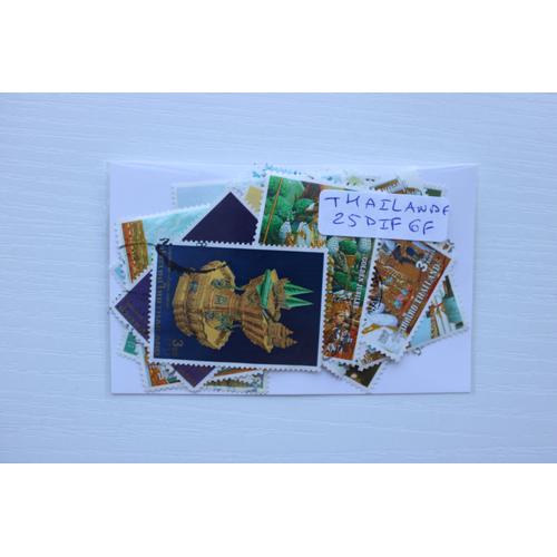 Thaïlande 25 Timbres Différents Grands Formats