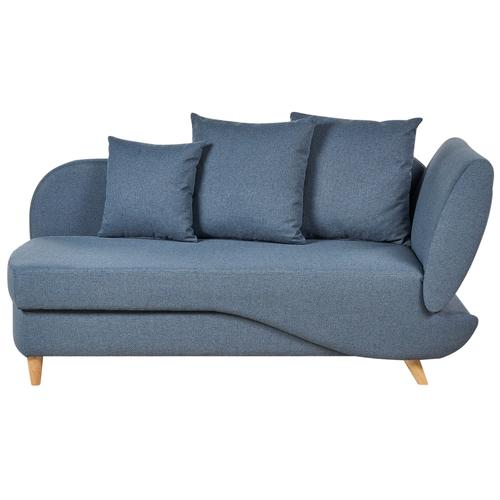 Chaise Longue Côté Droit En Tissu Bleu Meri Ii