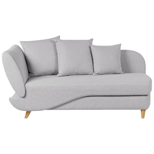 Chaise Longue Côté Gauche En Tissu Gris Clair Meri Ii