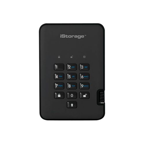 iStorage diskAshur² - SSD - chiffré - 512 Go - externe (portable) - USB 3.1 - FIPS 197, 256-bit AES-XTS - noir fantôme - Conformité TAA