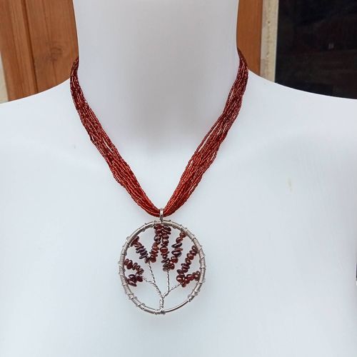 Collier Arbre De Vie Grenats