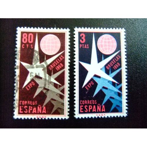 30 Espagne 1958 / Expo. De Bruxelles / Edifil 1220 / 21 Fu Yvert 911 / 912 Fu
