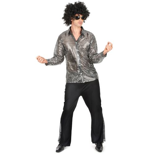 Déguisement Disco Argenté Homme - Taille: Small