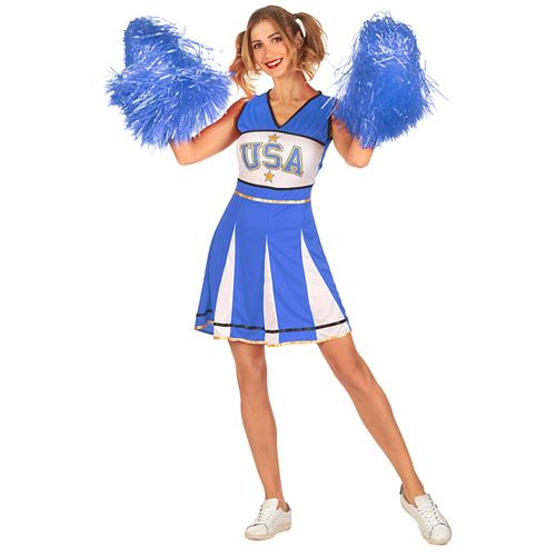 Déguisement Pompom Girl Usa Bleu Femme - Taille: M