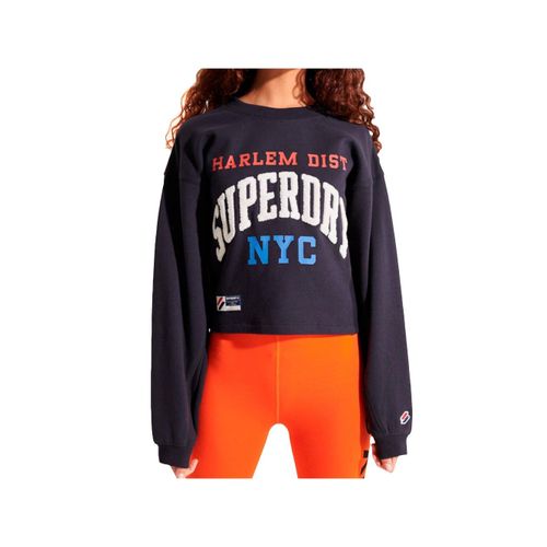 Sweat Superdry Varsity Arch Batwing Crew Femme Bleu