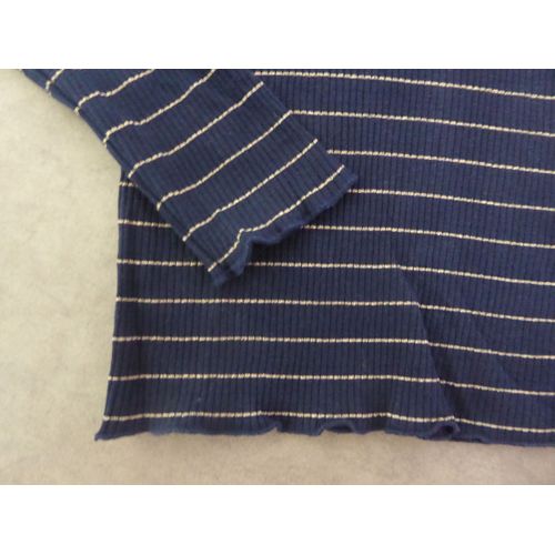 Sous-Pull Côtelé Marine À Rayures Dorées Tape À L'oeil - 6 Ans