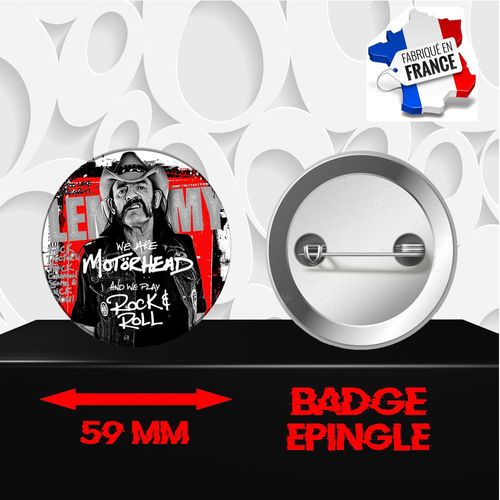 Badge À Épingle 59 Mm Groupe Rock Motorhead 347