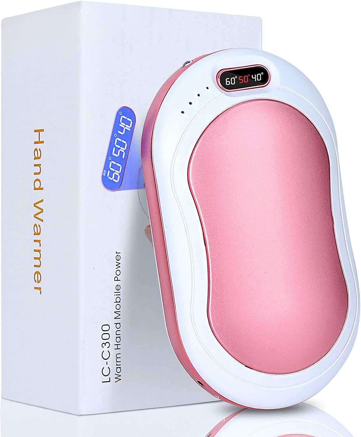 Chauffe-mains rechargeable 2-en-1 avec batterie 10000mAh chauffe-poche  portable et banque d'alimentation USB pour les voyages au bureau à domicile  