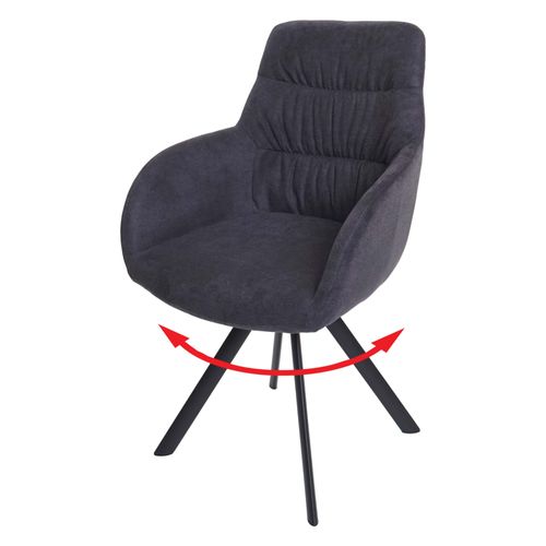Chaise De Salle À Manger Hwc-J69 Chaise Avec Accoudoir, Pivotante Auto-Position, Velours   Anthracite