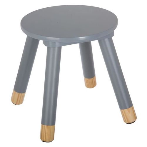 Tabouret Douceur Gris Pour Enfant En Bois