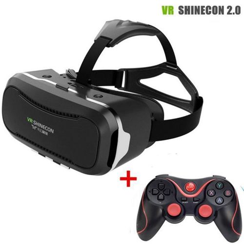 VR SHINECON 2 Casque de R?alit? Virtuelle 3D IMAX Vid?o lunettes pour les Films Jeux 4-6 pouce T?l?phones Intelligents + Bluetoot