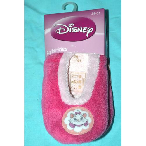 Chaussons Polaire Antidérapant Disney Princesse Marie Les Aristochats Dormant Fille Rose Fuchsia Blanc Ballerines Pantoufles Souples Enfant 29 - 30 - 31 - Cadeau Idéal