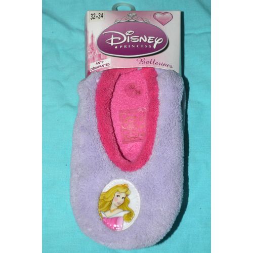 Chaussons Polaire Antidérapant Disney Princesse Fille Violet Rose Ballerines Pantoufles Souples Enfant 32 - 33 - 34 - Cadeau Idéal