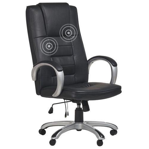 Fauteuil Massant Cuir Pu Noir Grandeur