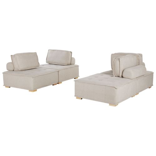 Ensemble Canapés Modulables 4 Places Beige Tibro