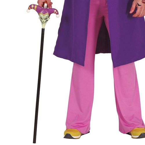Bâton Canne Pistolet Bouffon Joker 90cm Noir
