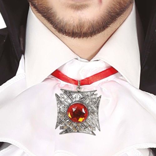 Collier Pendentif Médaillon Croix Rubi 6cm