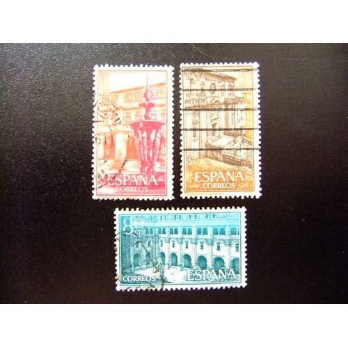 30 Espagne Espagne 1960 / Monastère De Samos / Edifil 1322 /1324 Fu Yvert 999 / 1001 Fu