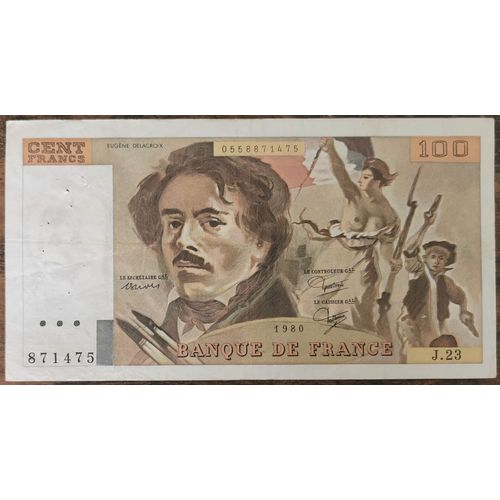 Billet 100 Francs Eugène Delacroix 1980 France J.23