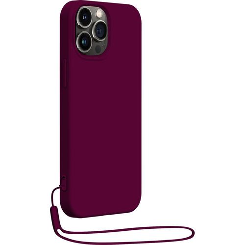 Coque Iphone 14 Pro Silicone + Dragonne Assortie Violet Bigben