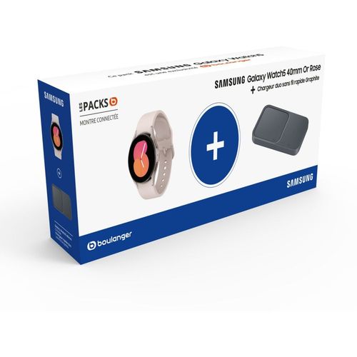 Montre Connectée Samsung Pack Galaxy Watch5 Rose 40mm+Pad Duo