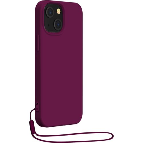 Coque Iphone 14 Plus Silicone + Dragonne Assortie Violet Bigben