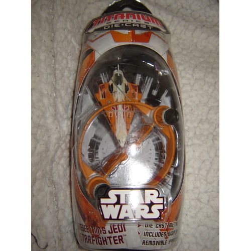 Vaisseau Star Wars Titanium Die Cast Série 2007 : Saesse Tiin's Jedi Starfighter Hyperdrive