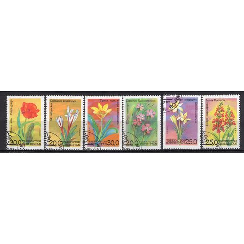 Ouzbekistan 1993 Les Fleurs Serie Complete Obliteree
