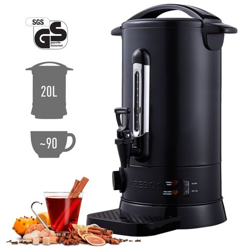 AREBOS Distributeur de Boissons 20 L Chaudes Bouilloire Marmite Vin Chaud Thé Noir