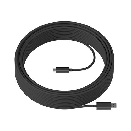 Logitech Strong - Câble USB - USB type A (M) pour 24 pin USB-C (M) - USB 3.2 Gen 2 - 25 m - Active Optical Cable (AOC), plenum - pour Tap pour les équipes Microsoft Large, Petites salles