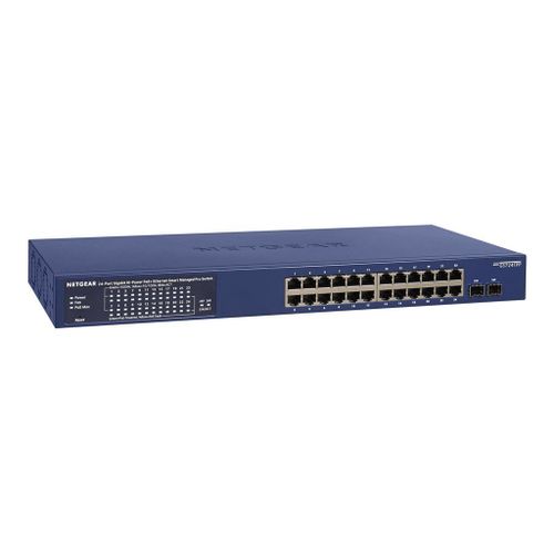 NETGEAR Smart GS724TPP - Commutateur - L3 Lite - intelligent - 24 x 10/100/1000 (PoE+) + 2 x 1000 Base-X SFP (liaison montante) - Montable sur rack - PoE+ (380 W)