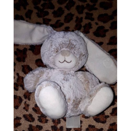 Mini doudou lapin tex gris assis