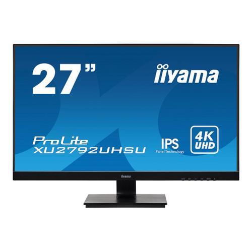 iiyama ProLite XU2792UHSU-B1 - Écran LED - 27" - 3840 x 2160 4K @ 60 Hz - IPS - 300 cd/m² - 1000:1 - 4 ms - HDMI, DVI, DisplayPort - haut-parleurs