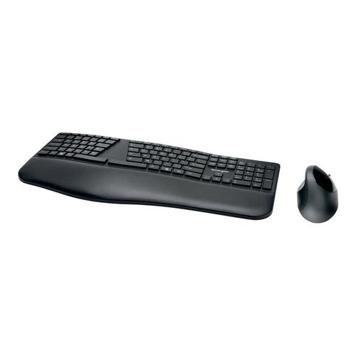 Kensington Pro Fit Ergo Wireless Keyboard and Mouse - Ensemble clavier et souris - sans fil - 2.4 GHz, Bluetooth 4.0, Bluetooth 4.2 - Français - noir