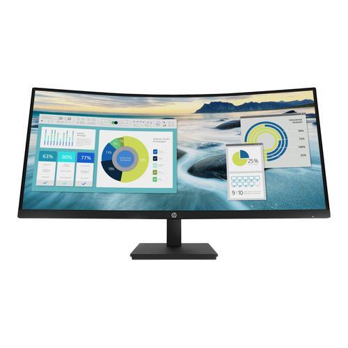 HP P34hc G4 - P-Series - écran LED - incurvé - 34" - 3440 x 1440 WQHD @ 60 Hz - VA - 250 cd/m² - 3500:1 - 5 ms - HDMI, DisplayPort, USB-C - haut-parleurs - noir