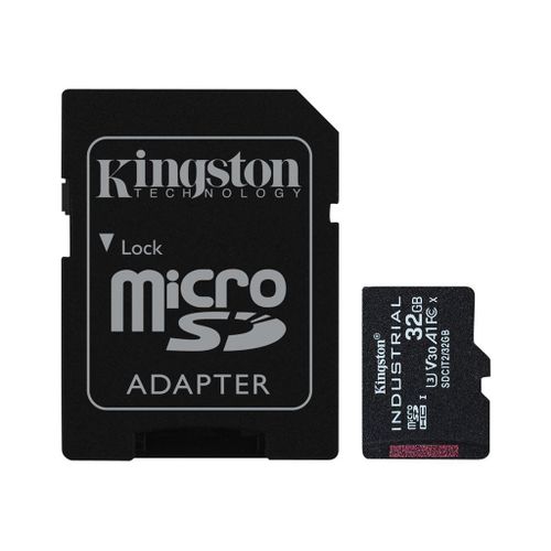 Kingston Industrial - Carte mémoire flash (adaptateur microSDHC - SD inclus(e)) - 32 Go - A1 / Video Class V30 / UHS-I U3 / Class10 - microSDHC UHS-I