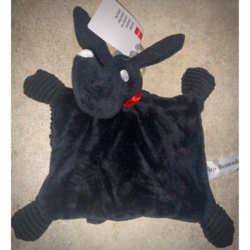 Doudou Chien Noir Hema Peluche Bébé Naissance Soft Toy Cuddle Blanket Black Dog Baby