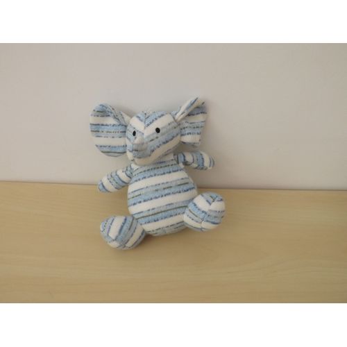 Doudou Elephant Blanc Bleu Jellycat