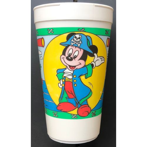 Gobelet Mickey Pirate, Walt Disney, Dessin Animé, Verre, Figurine, Jouet