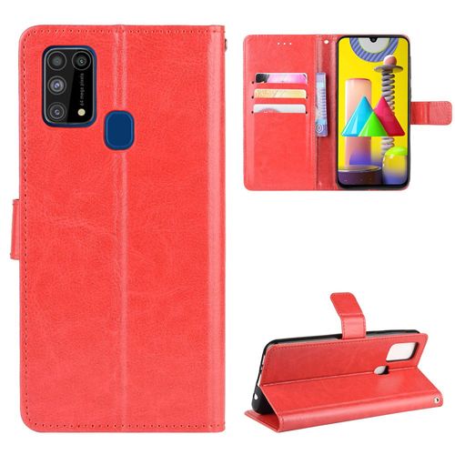 Coque Samsung Galaxy M31,Etui Pour Samsung Galaxy M31,Coque En Cuir Pour Samsung Galaxy M31,Convient A Etui La Samsung Galaxy M31,Rouge