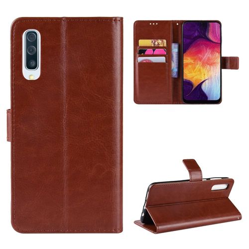 Coque Samsung Galaxy A50,Etui Pour Samsung Galaxy A50,Coque En Cuir Pour Samsung Galaxy A50,Convient A Etui La Samsung Galaxy A50,Marron