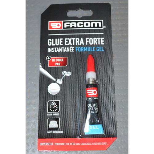 Glue extra forte facom colle instantanée formule gel ne coule pas prise rapide haute résistance 1 tube 5g bricolage