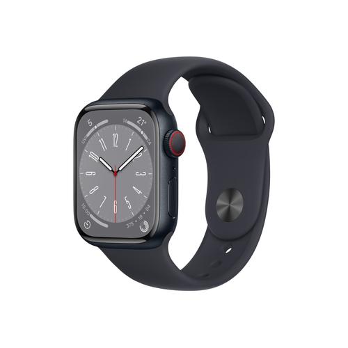 Apple Watch Series 8 (Gps + Cellular) - Boîtier 41 Mm Aluminium Minuit Avec Bracelet Sport Minuit