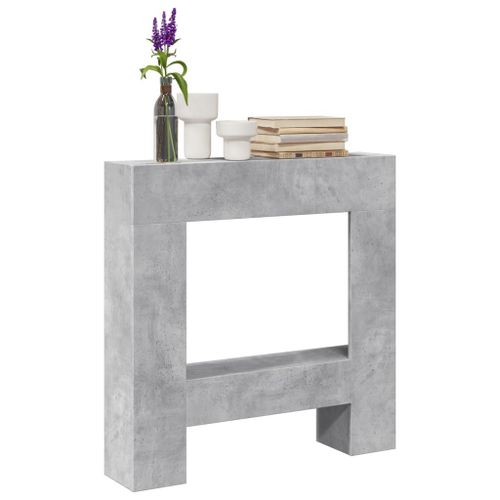 VidaXL Cadre de cheminée gris béton 81x18x82 cm bois d'ingénierie