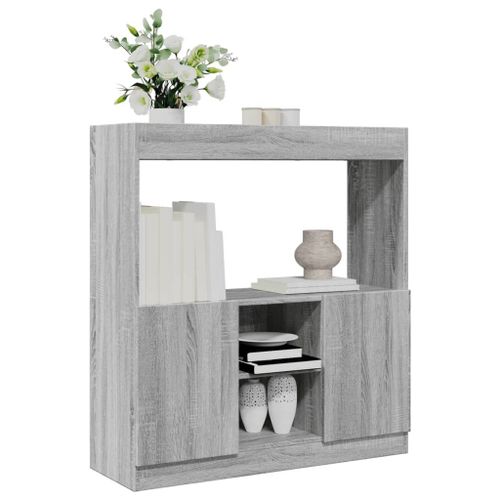 Vidaxl Buffet Haut Sonoma Gris 92x33x100 Cm Bois D'ingénierie