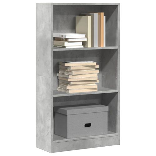 Vidaxl Bibliothèque Gris Béton 60x24x109 Cm Bois D'ingénierie
